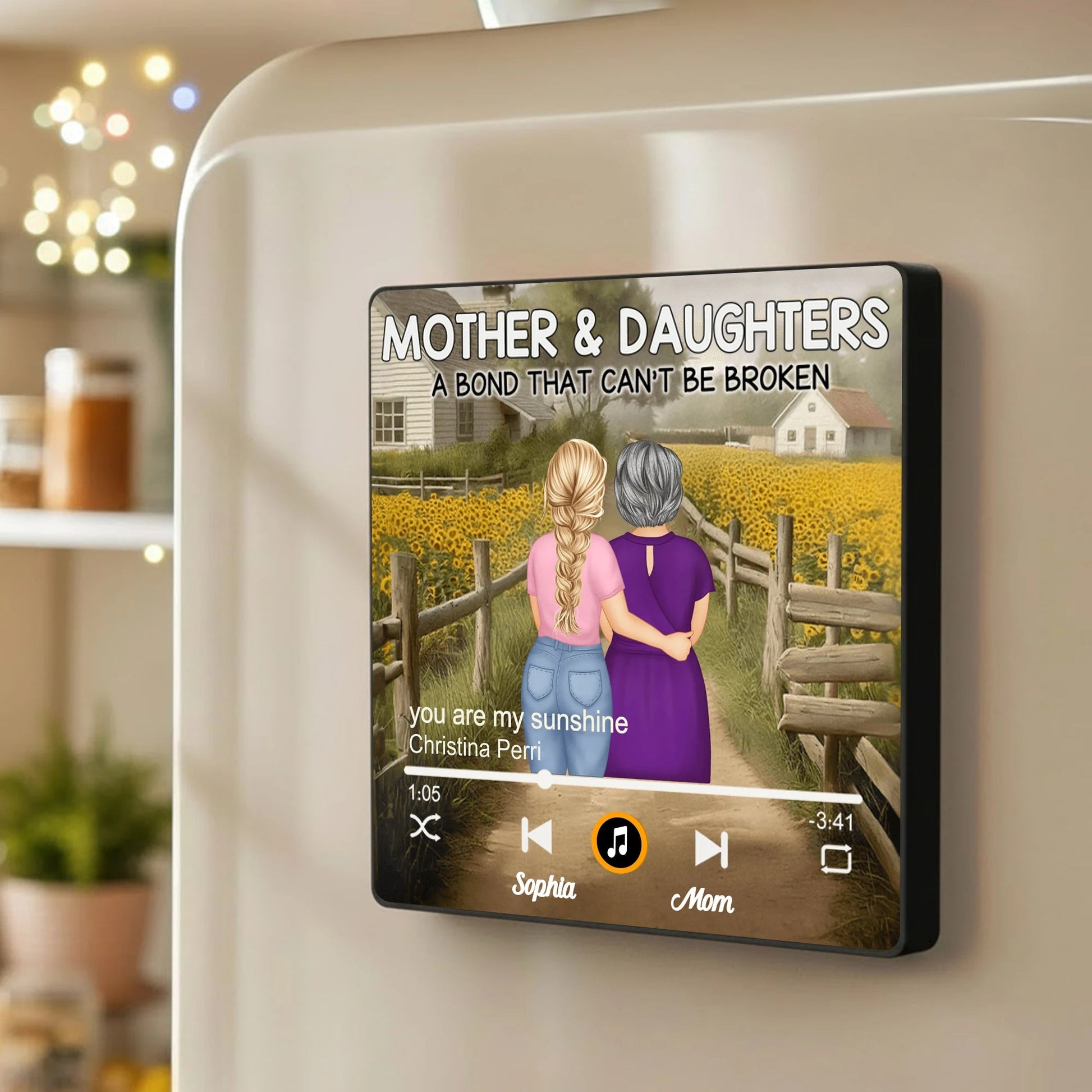 Personalized Mother & Daughter Music Plaque - Sentimental Gift for Mother's Day Fridge Magnet MagicInPrints