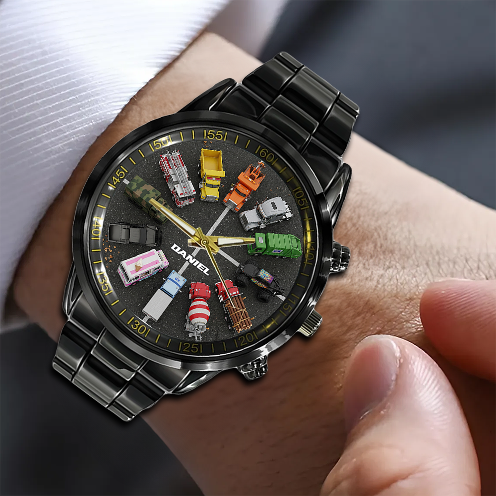 Mighty Trucks Men's Watch - A Unique Personalized Gift for Truck Enthusiasts Men's Watch MagicInPrints