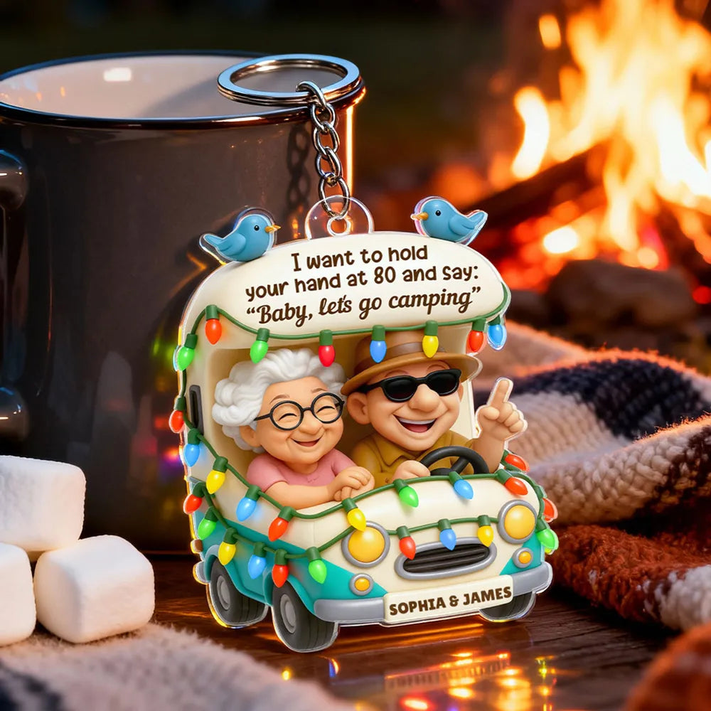 Personalized Senior Couple Keychain for Grandparents - Sentimental Camping Gift Keychain MagicInPrints