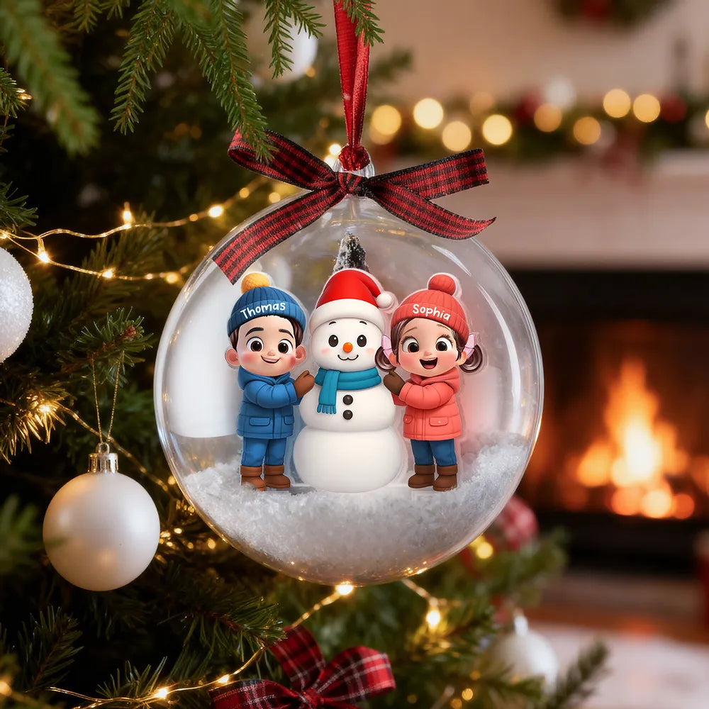 Personalized Christmas Ornament for Kids with Snowman - Holiday Decoration Ornament MagicInPrints