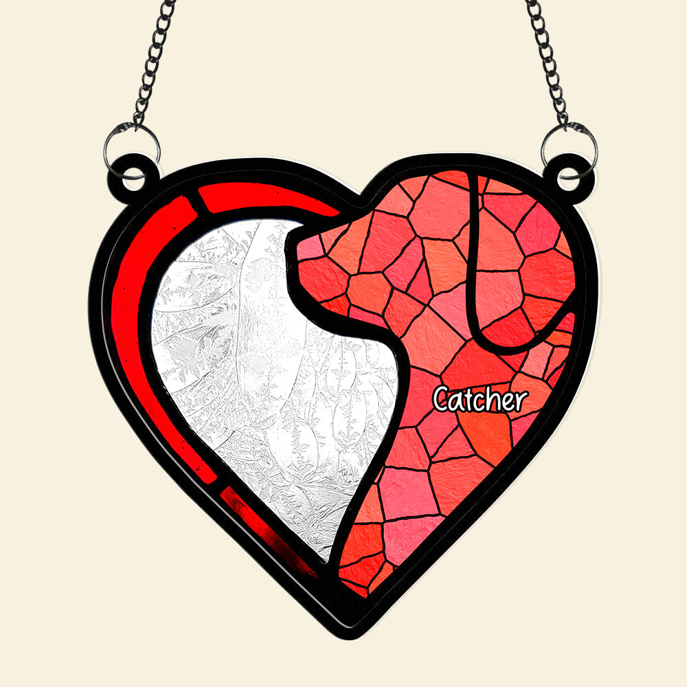 Personalized Dog Lovers Suncatcher Ornament - Heart Design Ornament PopCulturePrints