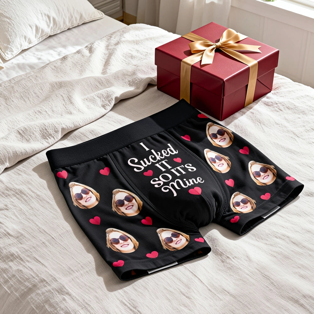 Custom Face Men's Boxer Briefs for Couples - Funny Romantic Gift Underwear MagicInPrints