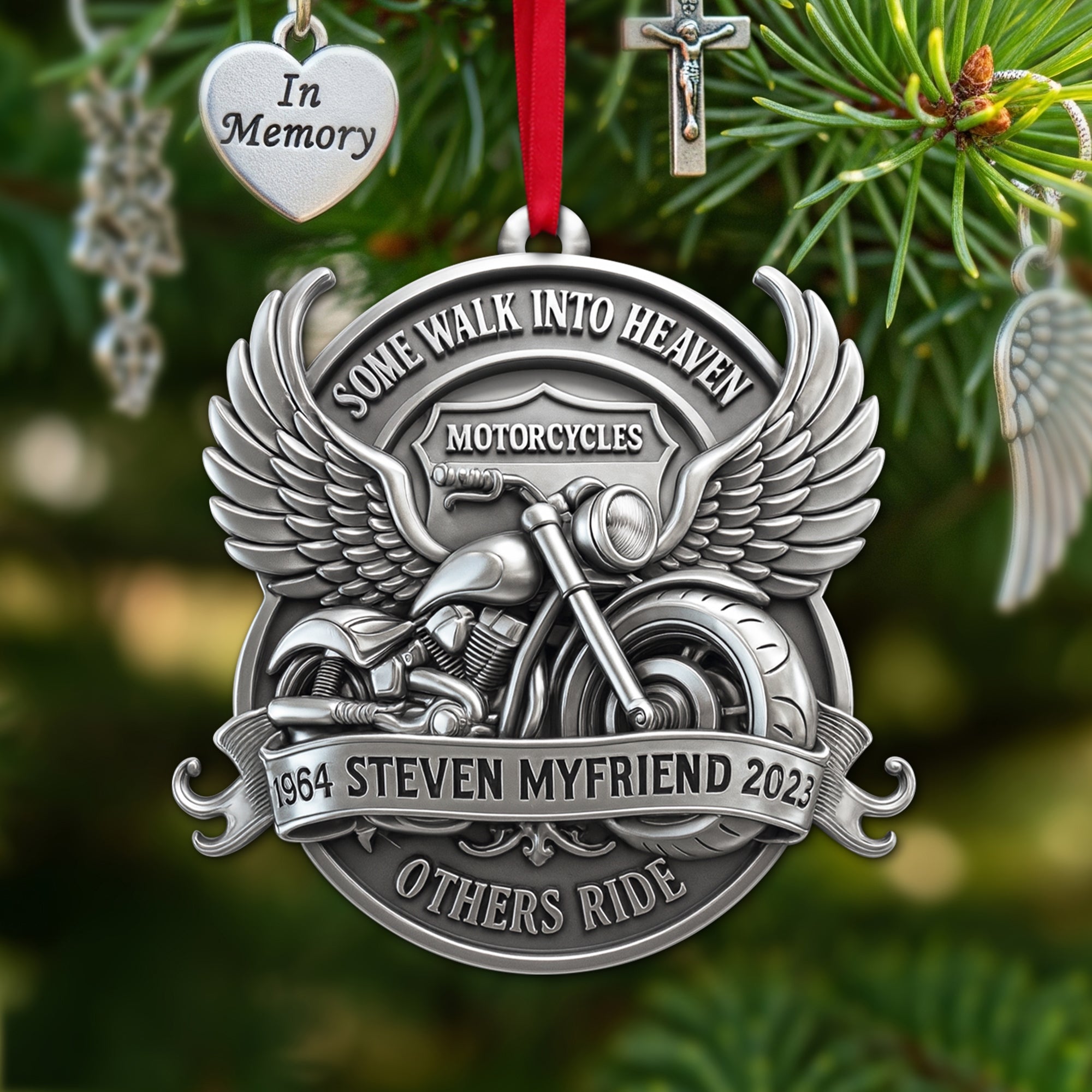 Some Walk Into Heaven - Personalized Ornament for Motorcycle Lovers Ornament MagicInPrints