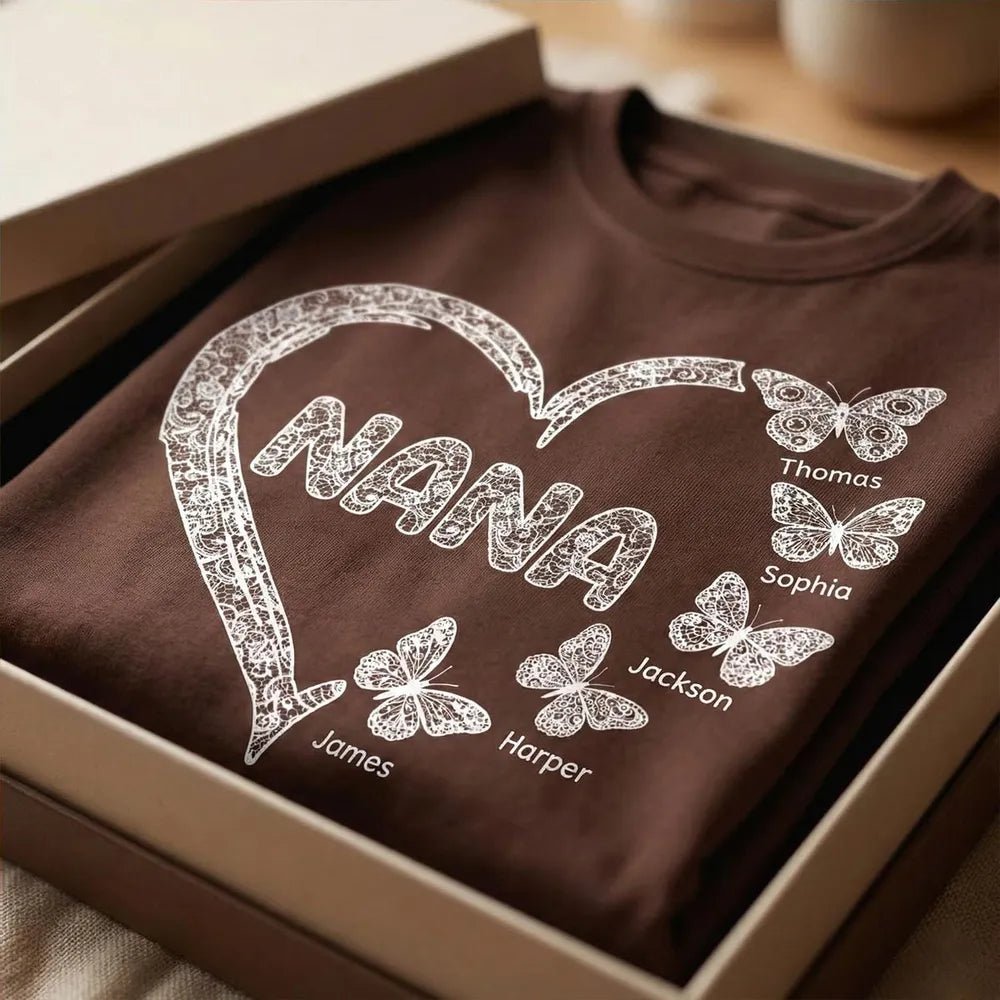 Personalized Nana T-Shirt for Grandparents with Butterfly Design - Family Gift Cloth MagicInPrints