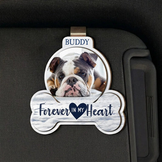 Personalized Dog Memorial Car Ornament for Pet Lovers - Forever in My Heart Tribute Car Hanger MagicInPrints
