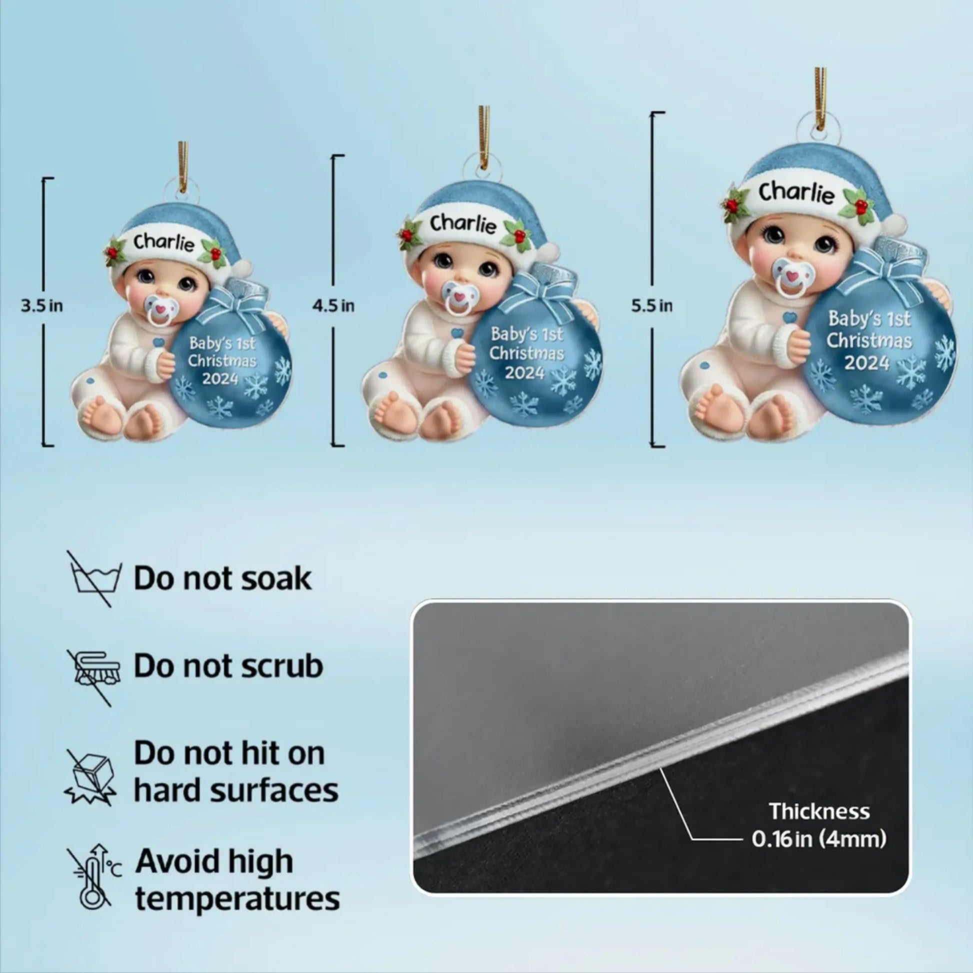 Personalized Baby's First Christmas Ornament for New Parents - 2025 Keepsake Gift Ornament MagicInPrints