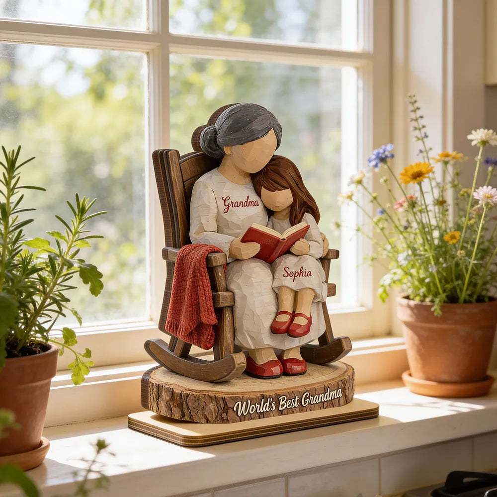 Personalized Grandma and Child Figurine for Family - Sentimental Keepsake Gift Plaque MagicInPrints