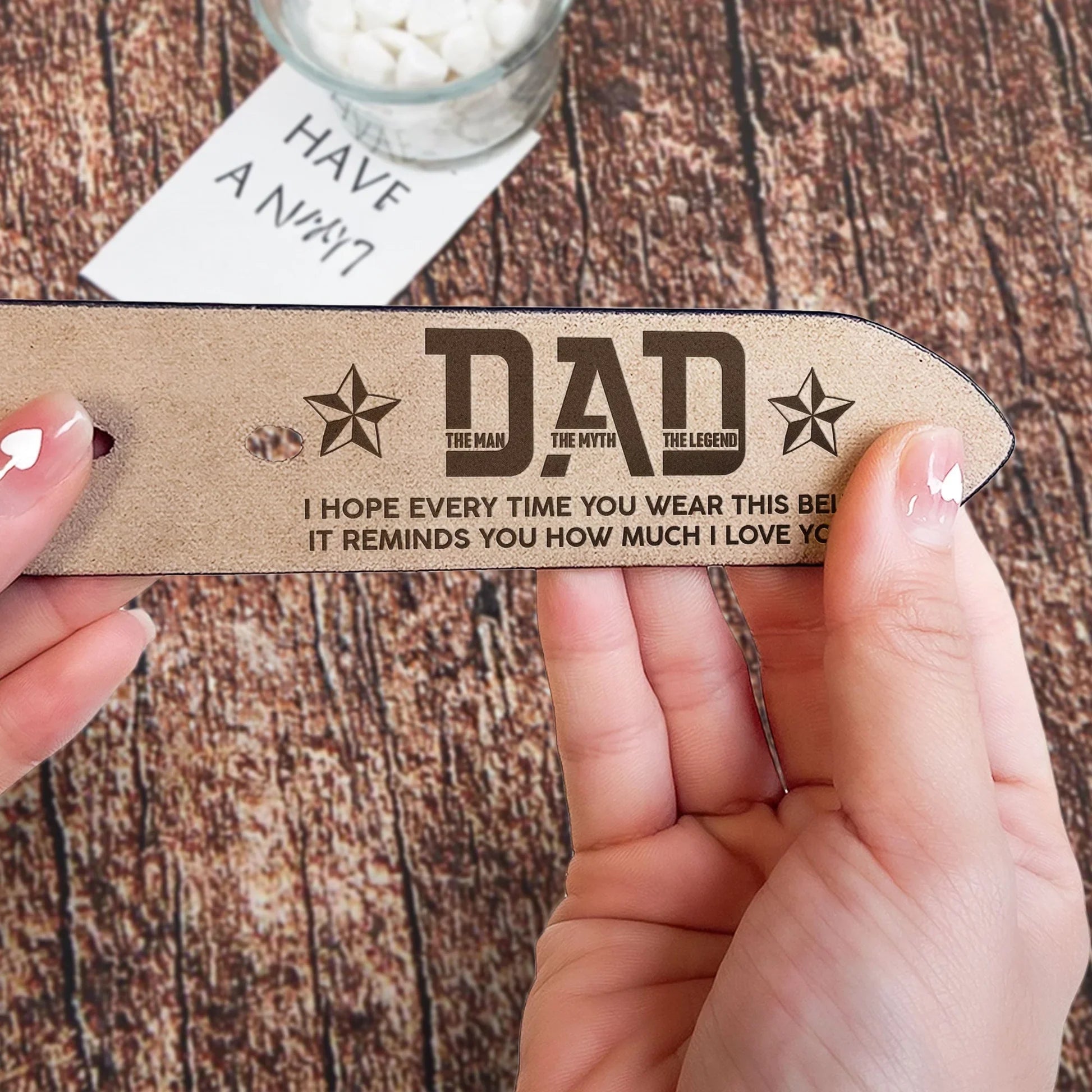 Personalized Leather Belt for Dad - The Man, The Myth, The Legend - Sentimental Gift Belt MagicInPrints