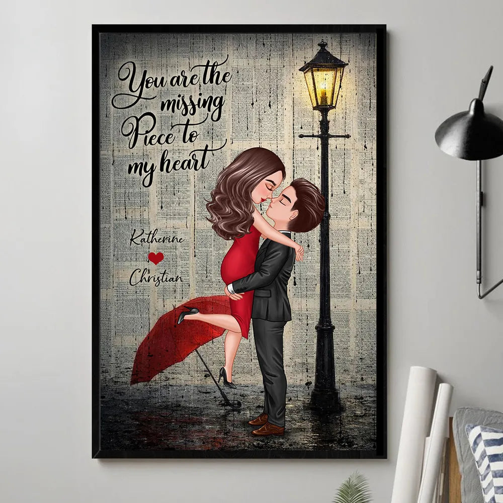 Personalized Romantic Couple Illustration Print - Anniversary Gift Poster or Canvas MagicInPrints