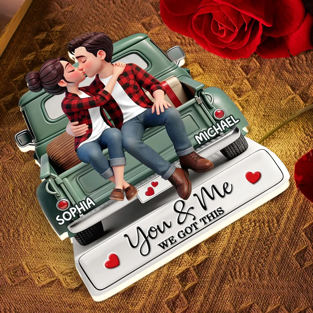 Personalized Couple Figurine Romantic Gift with LED Light - Anniversary or Valentine's Day Plaque MagicInPrints