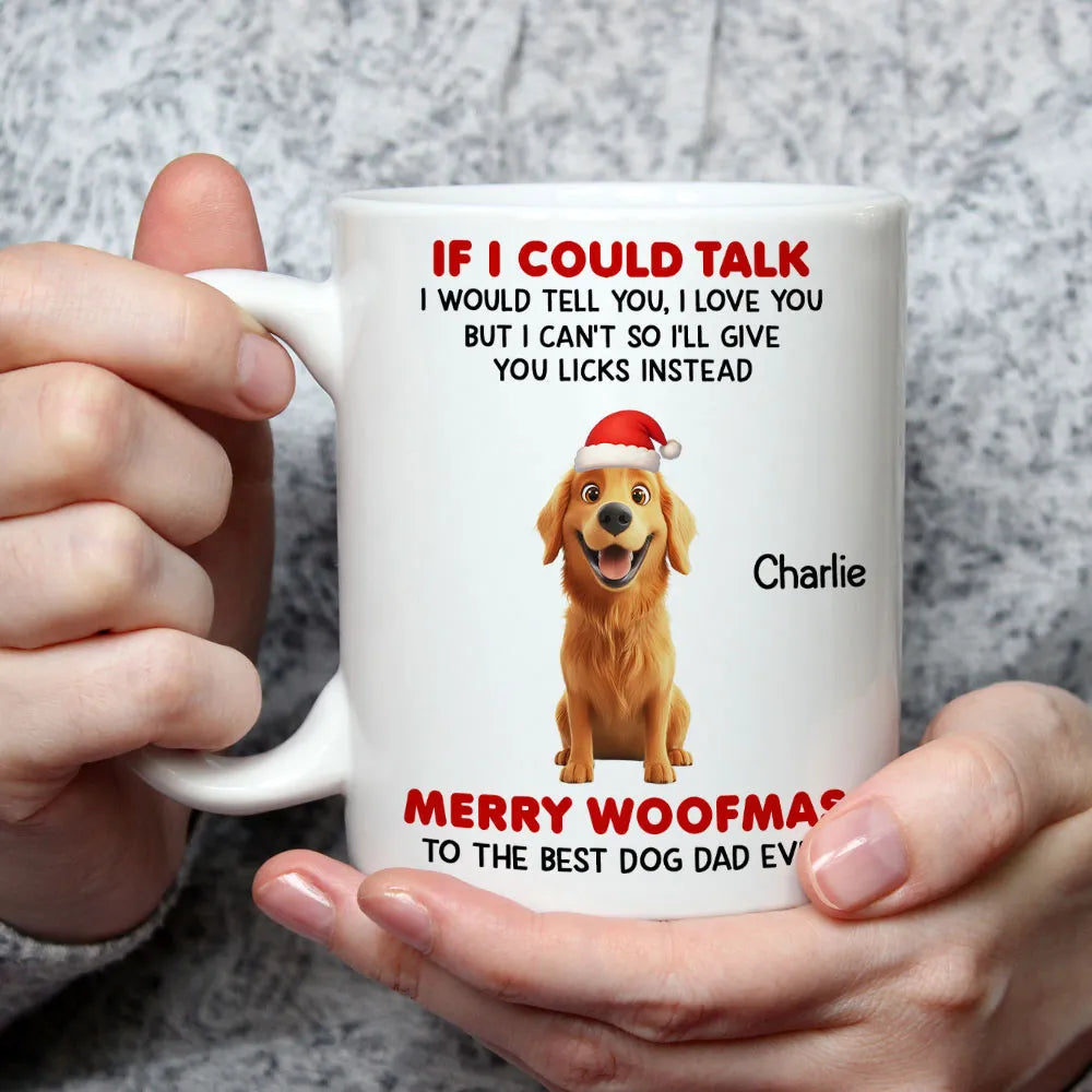 Personalized Dog Dad Christmas Mug - Cute Golden Retriever Design Cup MagicInPrints