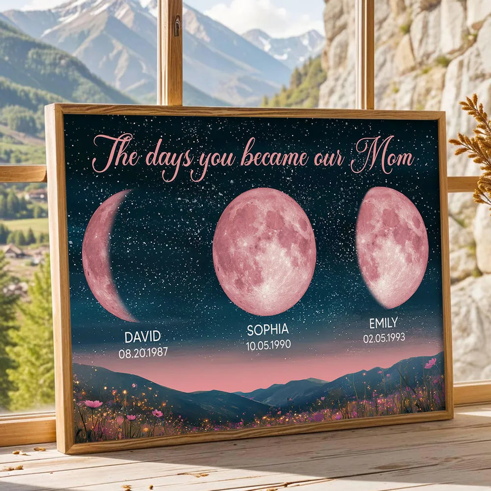 Personalized Moon Phase Canvas for Mom - Sentimental Gift with Dates Poster or Canvas MagicInPrints