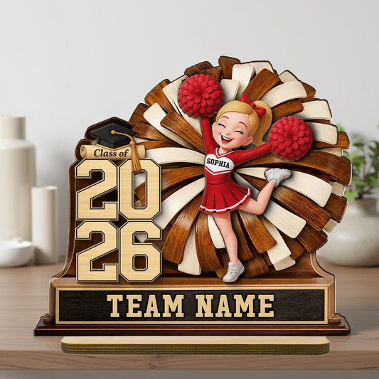 Personalized Cheerleader Graduation Plaque for Class of 2026 - Custom Team Name Plaque MagicInPrints