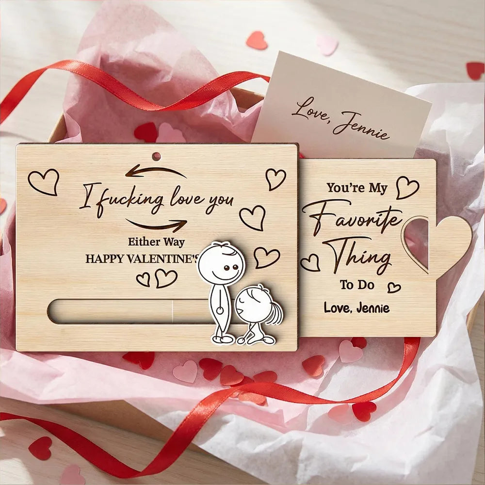 Personalized Wooden Valentine's Card for Couples - Romantic Gift Ornament MagicInPrints