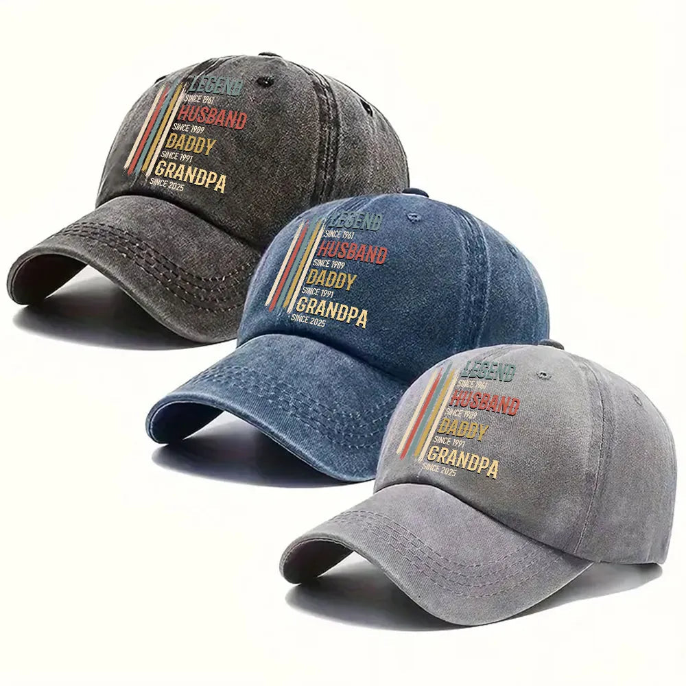 Personalized Dad Cap for Men - Legend Husband Daddy Grandpa Gift Hat MagicInPrints