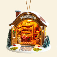 Load image into Gallery viewer, “Bake the World a Better Place” - Personalized Bakery House Christmas Ornament - Perfect Gift for Bakers and Baking Enthusiasts Ornament MagicInPrints

