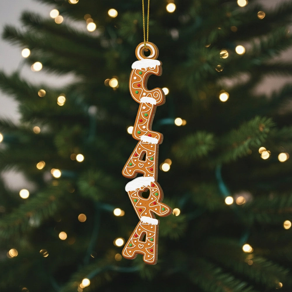 Personalized Gingerbread Name Ornament for Christmas Tree - Holiday Decor Ornament MagicInPrints