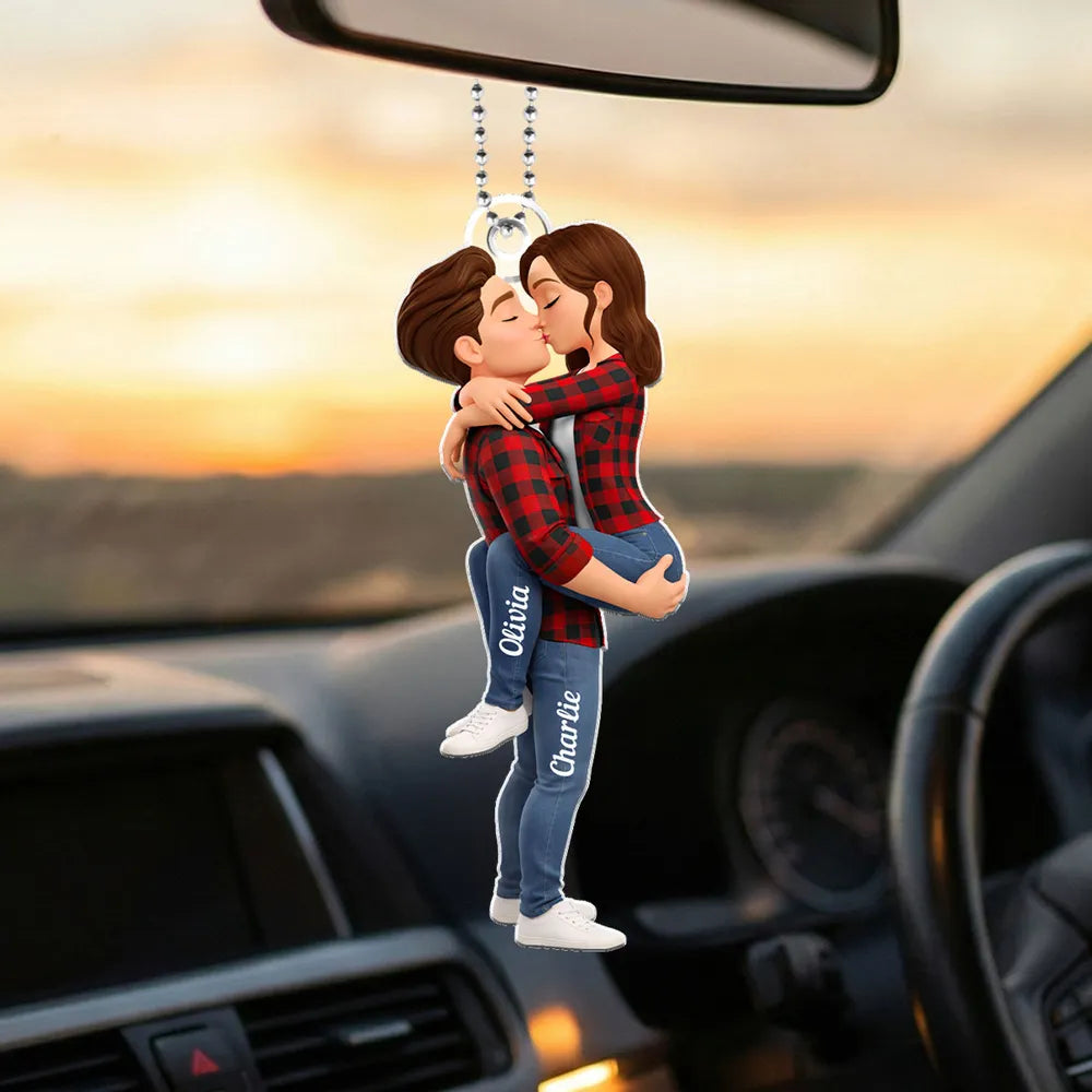 Personalized Couple Car Ornament for Lovers - Romantic Gift Car Hanger MagicInPrints