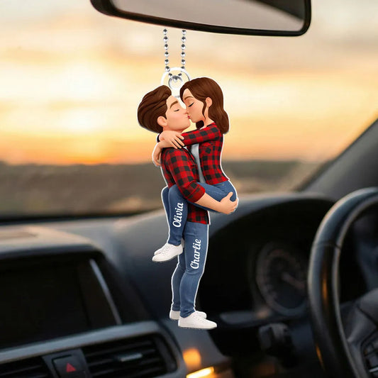 Personalized Couple Car Ornament for Lovers - Romantic Gift Car Hanger MagicInPrints