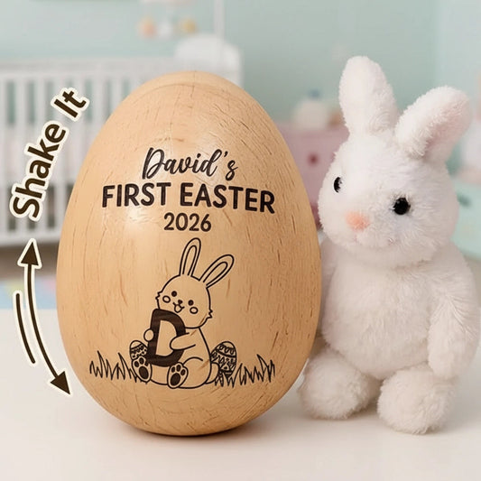 Personalized Wooden Easter Egg for Kids - First Easter Keepsake 2026 Musical Instruments MagicInPrints