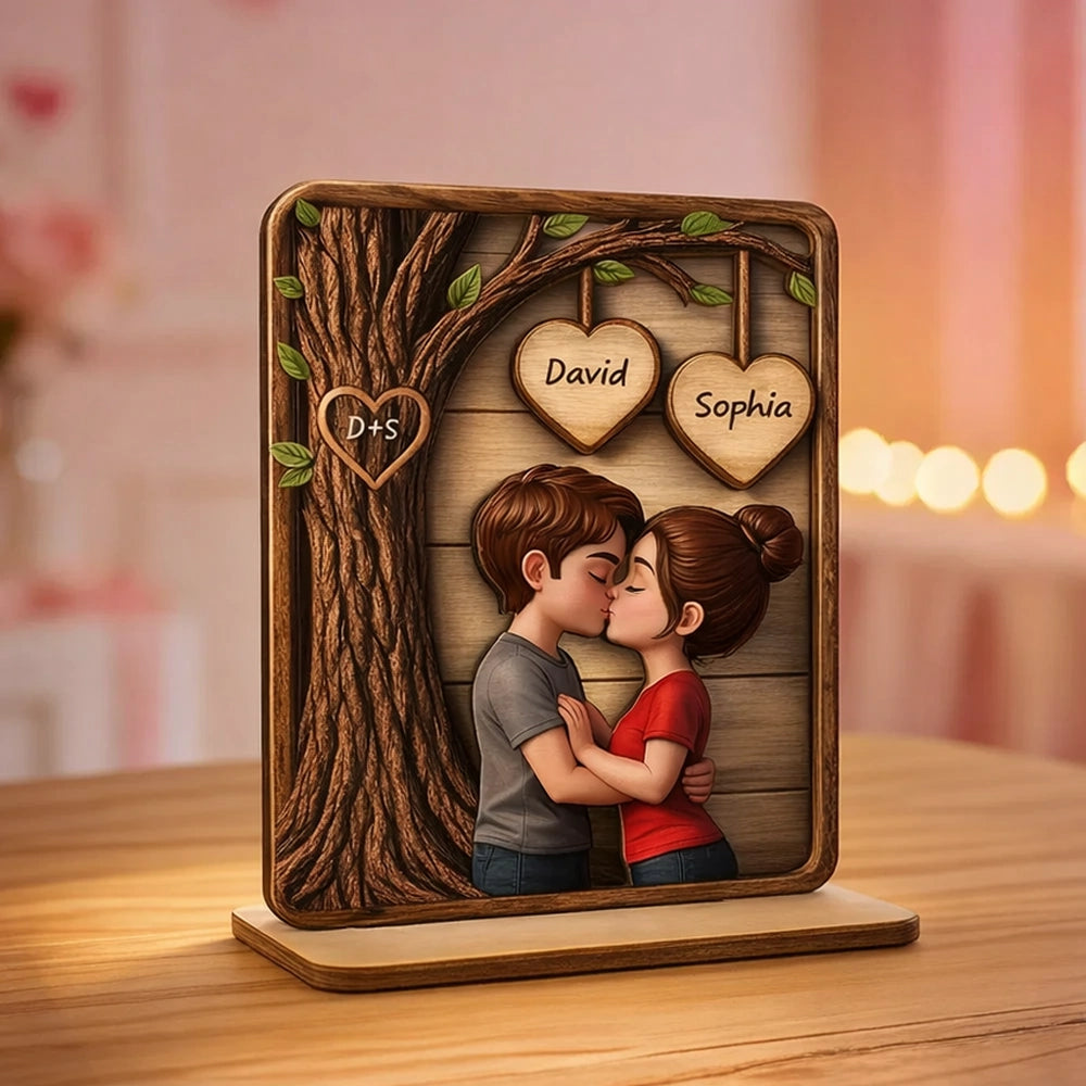 Personalized Wooden Couple Plaque for Lovers - Romantic Gift Plaque MagicInPrints