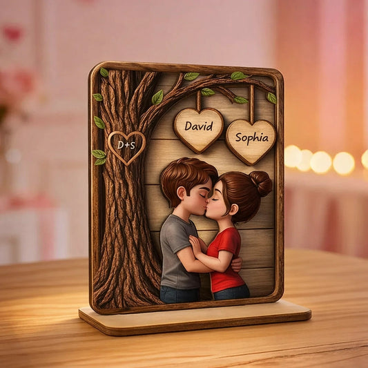 Personalized Wooden Couple Plaque for Lovers - Romantic Gift Plaque MagicInPrints