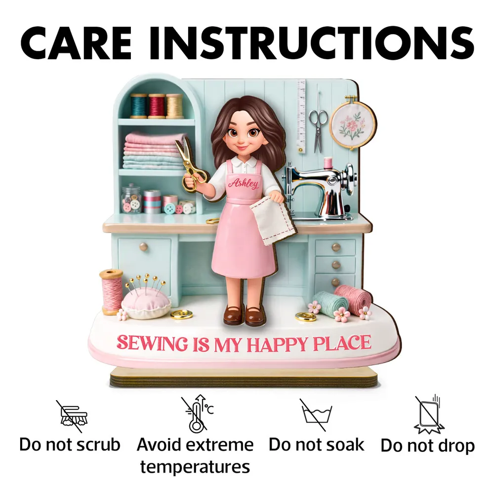 Personalized Sewing Enthusiast Figurine for Crafters - Home Decor Gift Plaque MagicInPrints