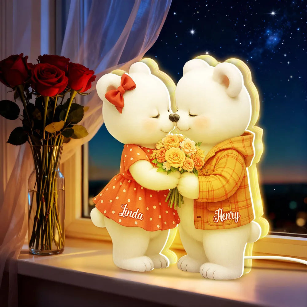 Personalized Teddy Bear Couple Figurine for Couples - Romantic Gift Plaque MagicInPrints
