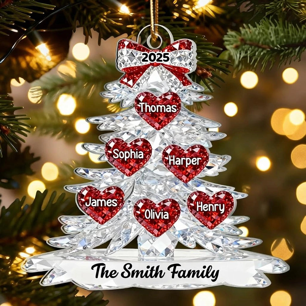 Personalized Family Christmas Tree Ornament with Names - Holiday Decoration Ornament MagicInPrints