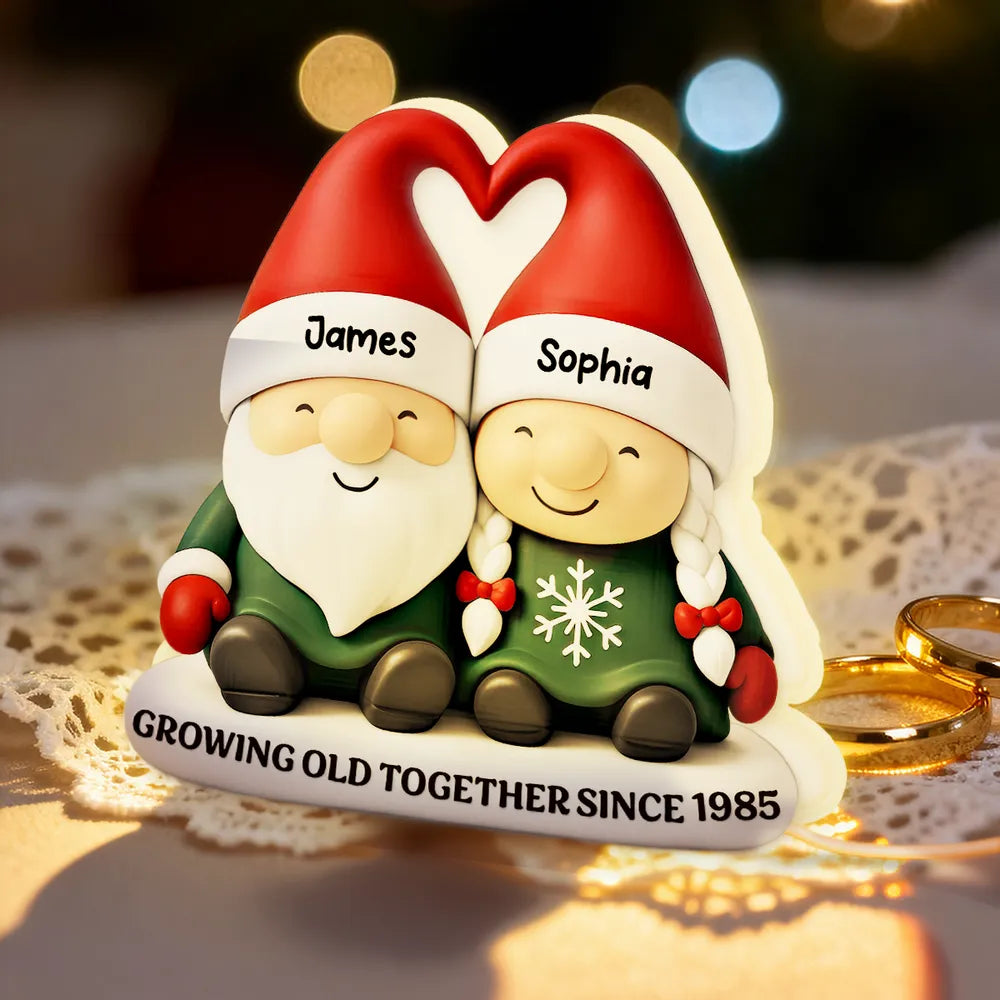 Personalized Couple Gnome Figurine for Christmas - Sentimental Gift Plaque MagicInPrints