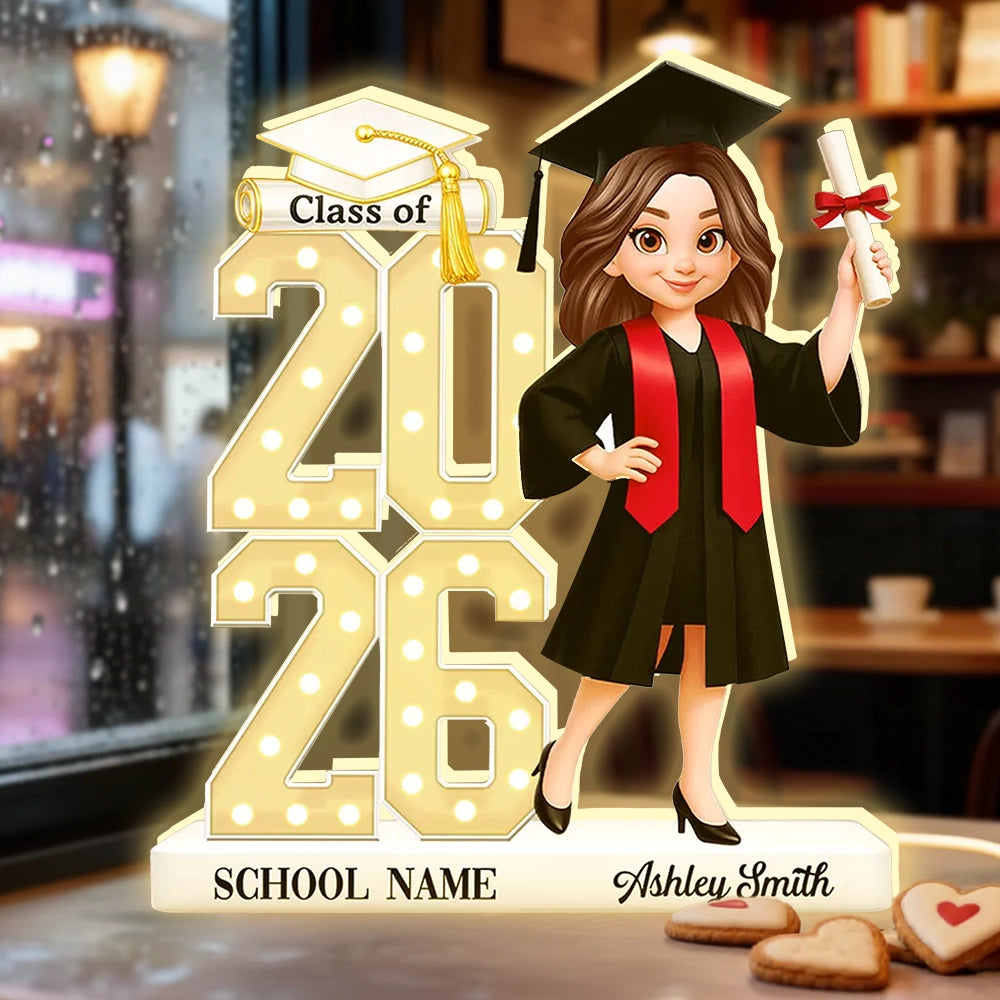 Personalized Graduation Light-Up Display for Class of 2026 - Custom School Name Plaque MagicInPrints