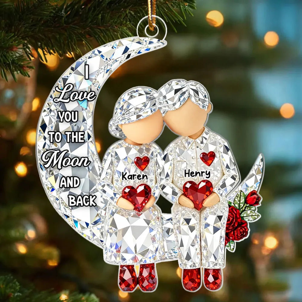 Personalized Couple Ornament for Christmas - Love You to the Moon and Back Ornament MagicInPrints