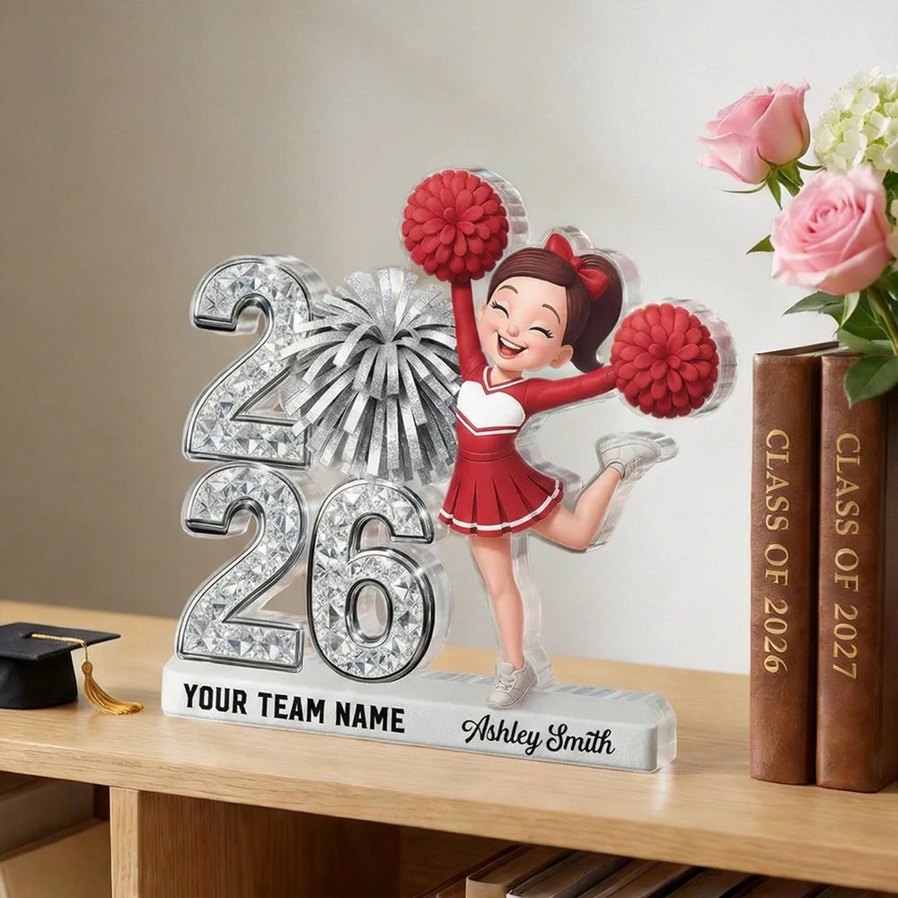 Personalized Cheerleader Graduation Keepsake for Class of 2026 - Custom Name Gift Plaque MagicInPrints