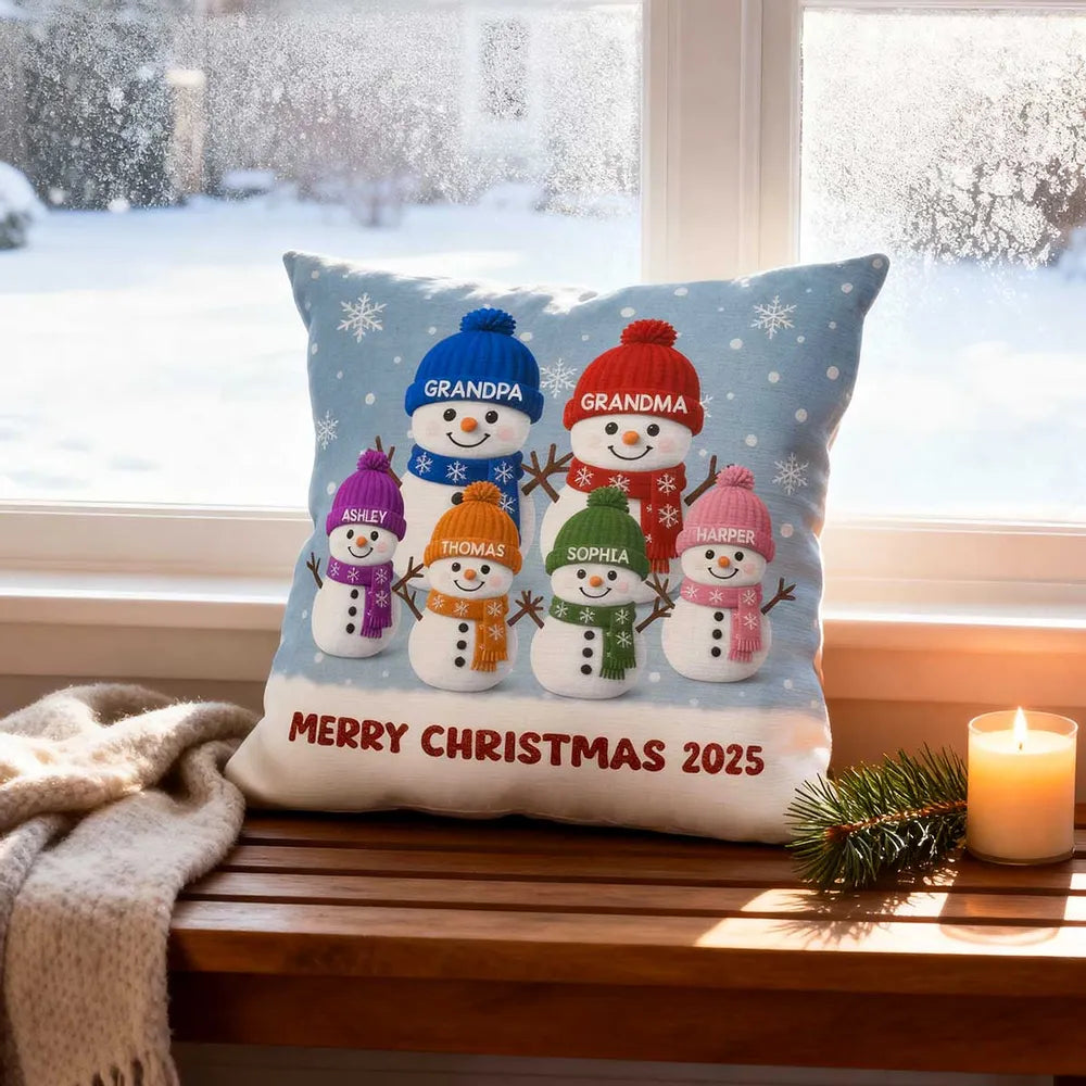 Personalized Family Christmas Pillow for Grandparents - Holiday Decor Gift Pillow or Blanket MagicInPrints