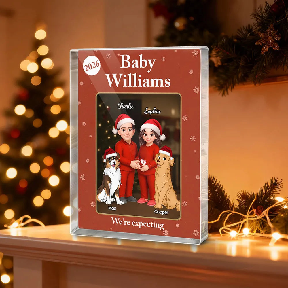 Personalized Family Christmas Ornament for Expecting Parents - Holiday Announcement Keepsake Plaque MagicInPrints