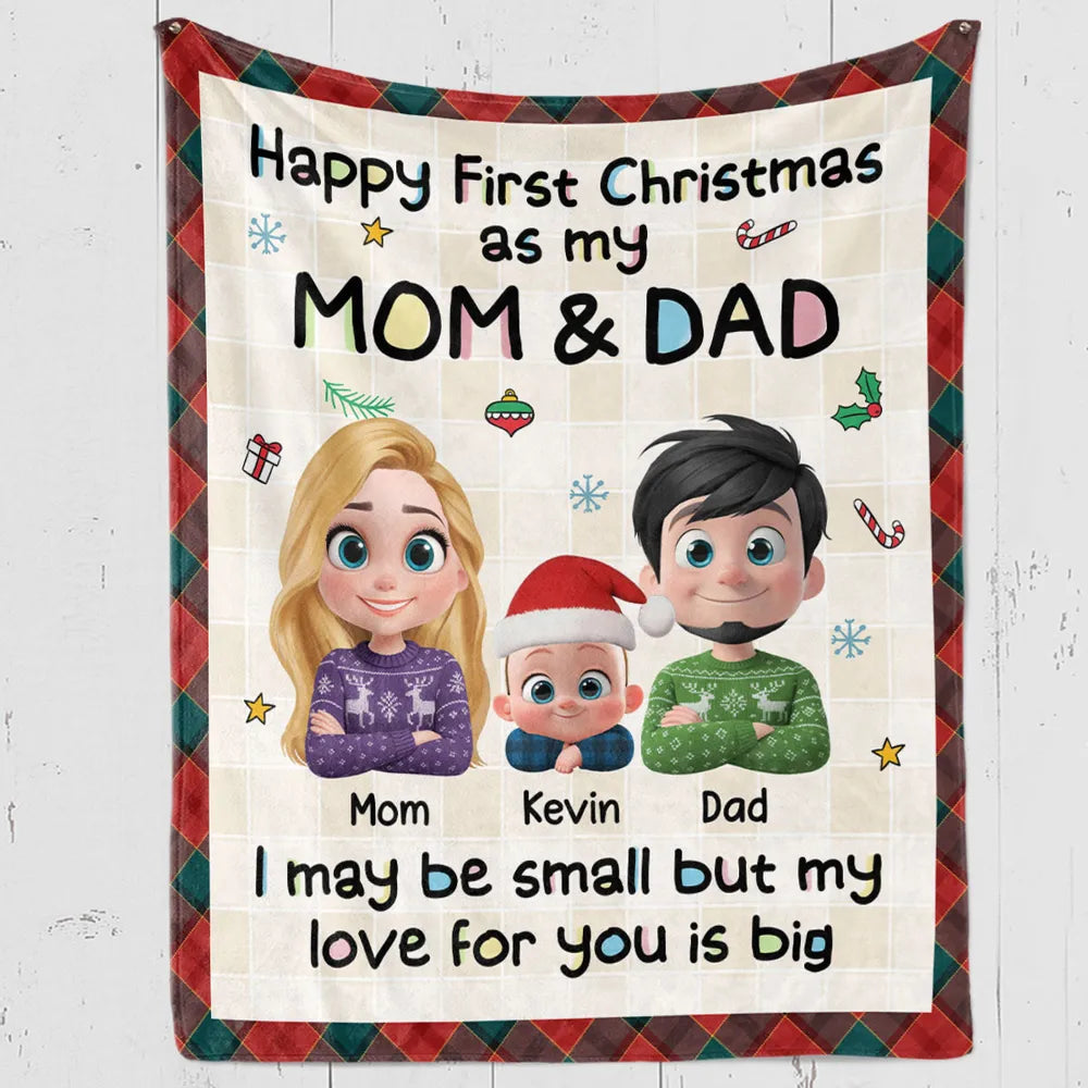 Personalized Christmas Blanket for New Parents - First Christmas Gift Blanket MagicInPrints