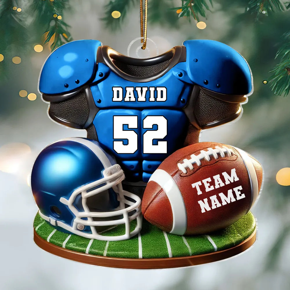 Personalized Football Ornament for Fans - Custom Jersey and Team Name Ornament MagicInPrints