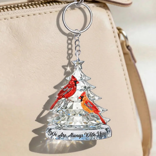 Personalized Memorial Keychain for Family - Crystal Cardinal Tree Keepsake Keychain MagicInPrints