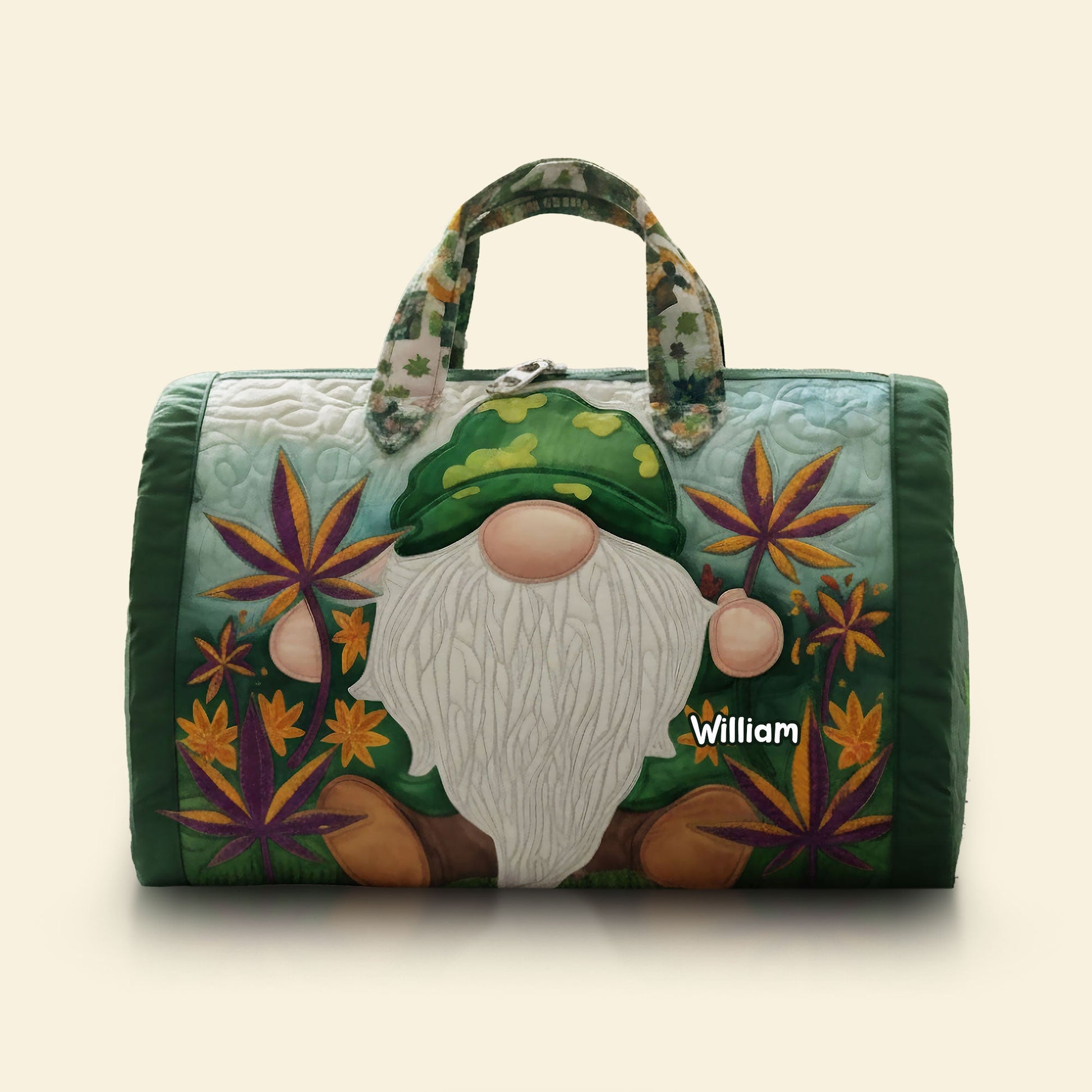 Chill Gnome Quilted Duffle Bag Personalized Gifts For Gnome Lovers Quilted Duffle Bag MagicInPrints