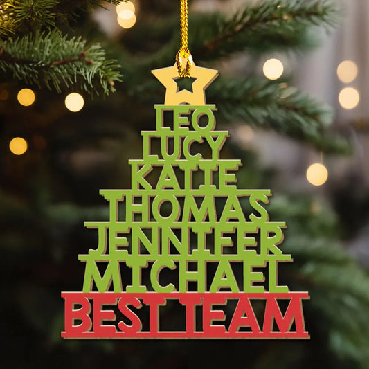 Personalized Team Christmas Tree Ornament for Office - Holiday Decoration Ornament MagicInPrints