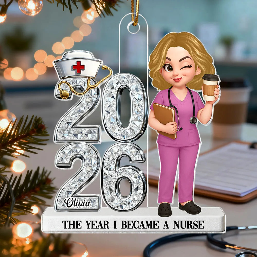 Personalized Nurse Ornament 2025 for New Graduates - Celebrate New Beginnings Ornament MagicInPrints