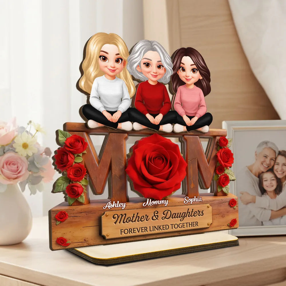 Personalized Mother and Daughters Figurine - Sentimental Home Decor Gift Plaque MagicInPrints