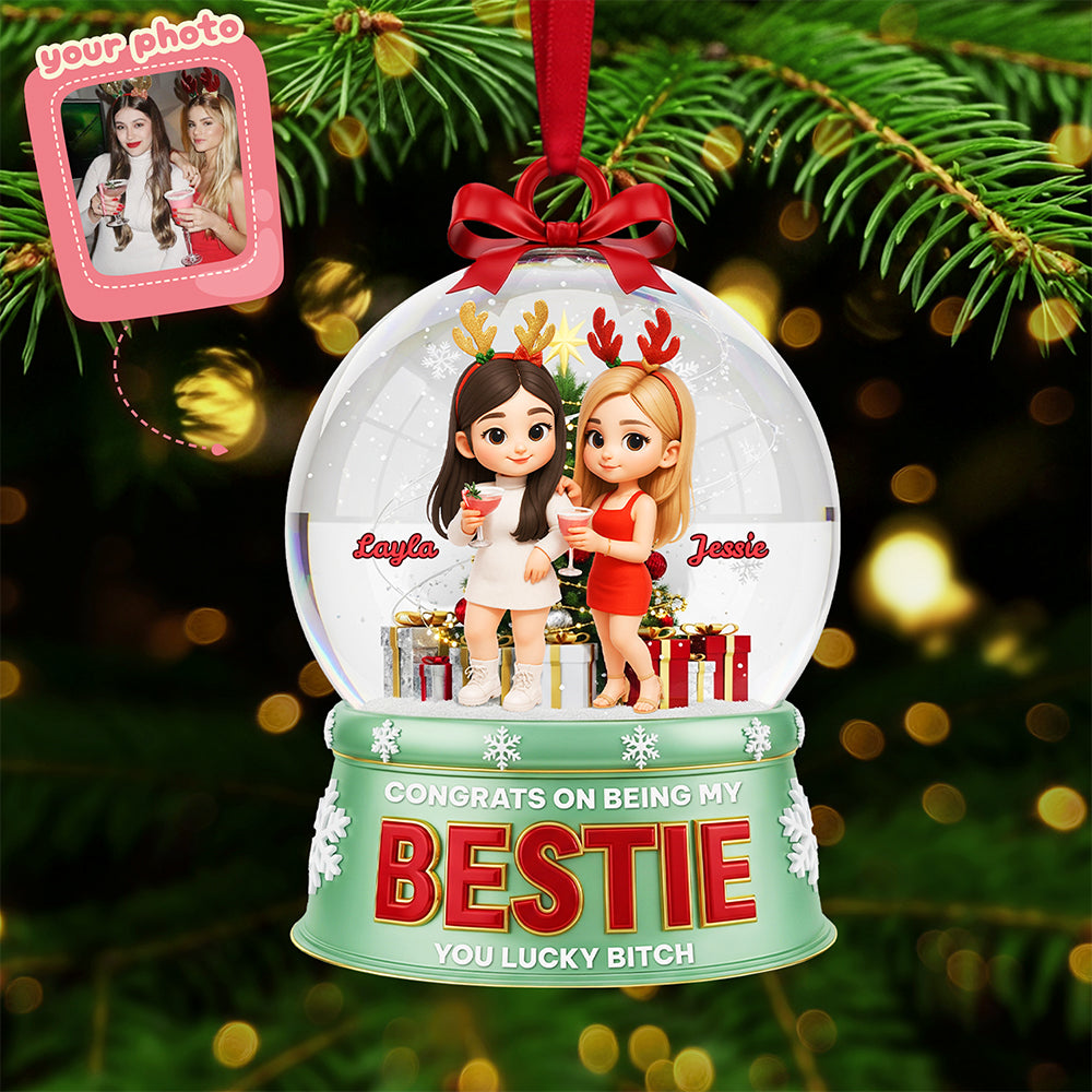 "Congrats on Being My Bestie!" - Personalized Custom Acrylic Ornament for Friends, Ideal Gift for Christmas Ornament MagicInPrints