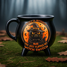 Load image into Gallery viewer, Buckle Up Buttercup - Personalized Cat Witch Mug for Cat Lovers Cauldron Mug MagicInPrints
