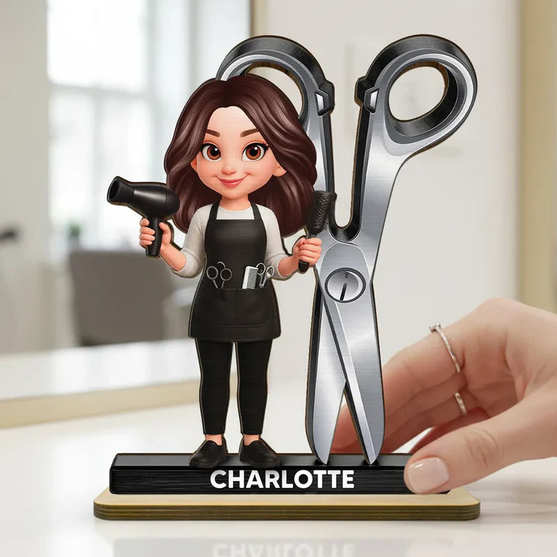 Custom Hair Stylist Figurine for Salon Professionals - Personalized Gift Plaque MagicInPrints