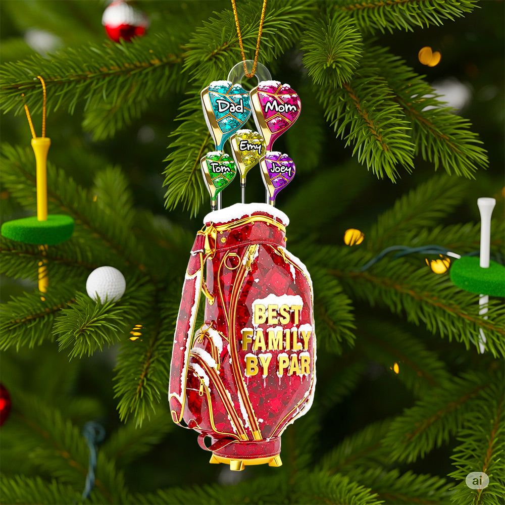 Golf Family Hand Christmas Ornament Personalized Gifts For Family Ornament MagicInPrints