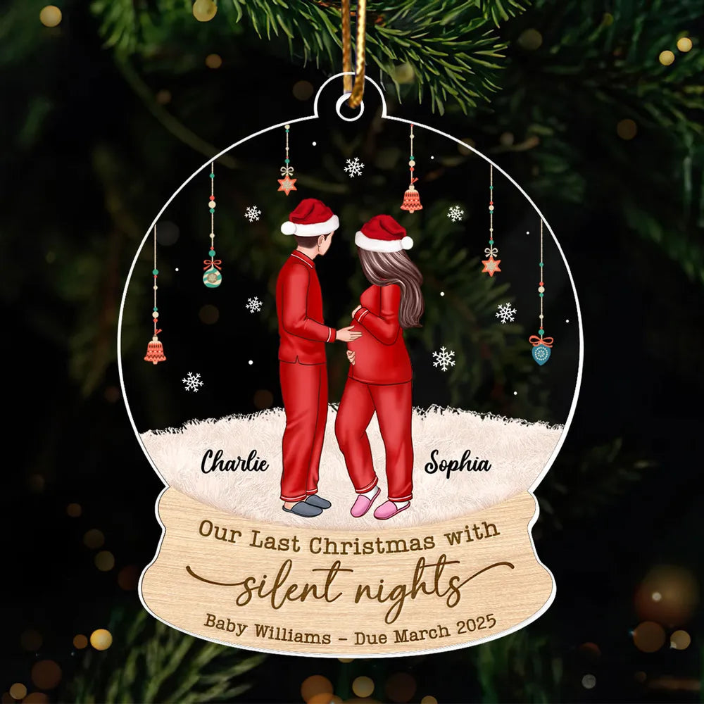 Personalized Pregnancy Christmas Ornament for Couples - Last Christmas Before Baby Ornament MagicInPrints
