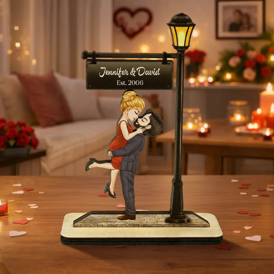 Personalized Romantic Couple Lamp for Anniversary - Custom Names & Date Plaque MagicInPrints