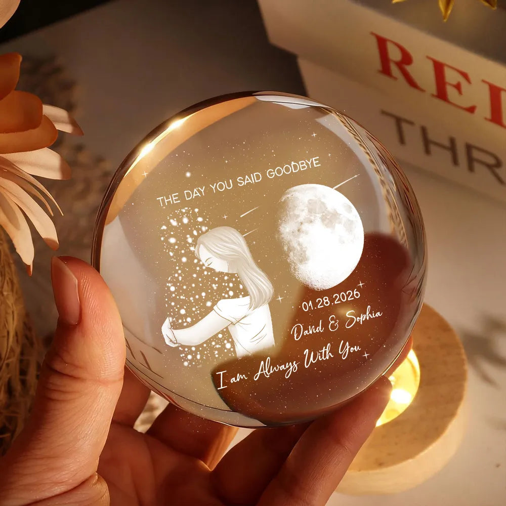 Personalized Memorial Moon Lamp for Couples - Sentimental Keepsake Lamp MagicInPrints