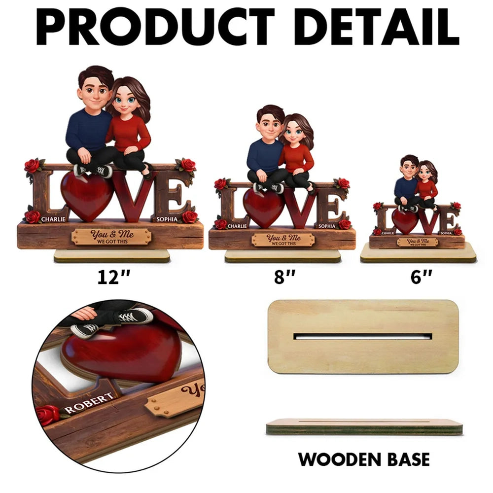 Personalized Couple Figurine Romantic Love Sculpture - Anniversary Gift Plaque MagicInPrints